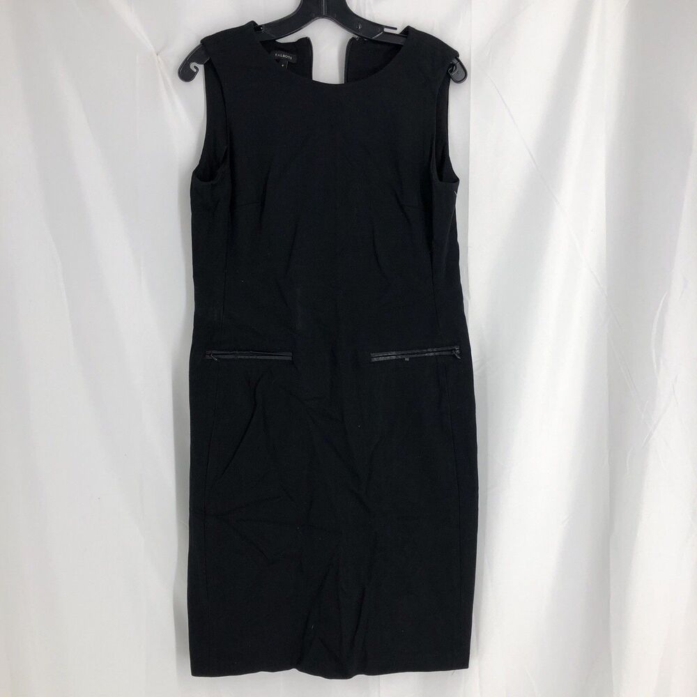 Talbots Women's Sleeveless Sheath Dress Size 8 Black